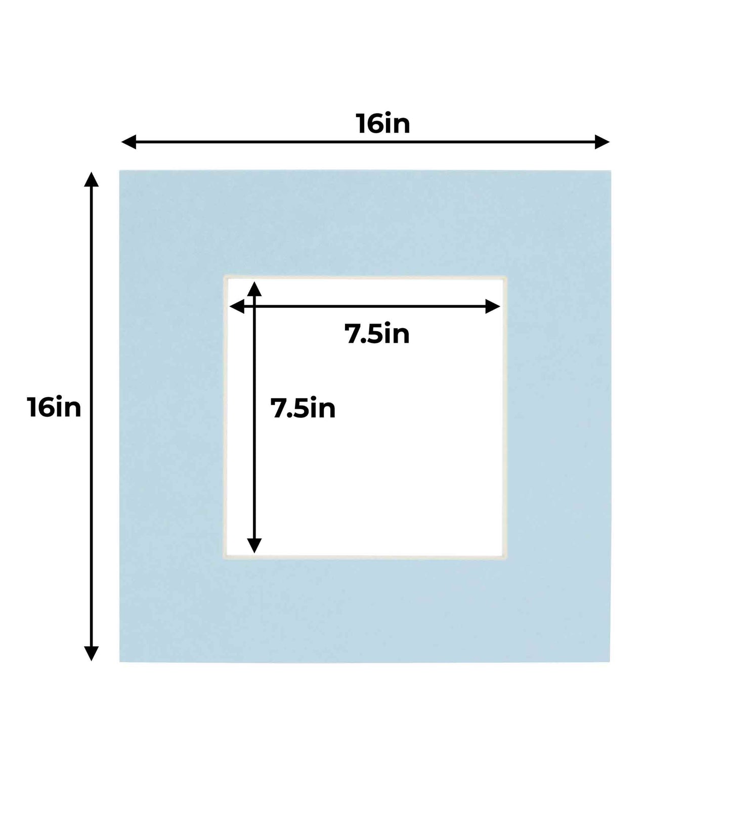 Pack of 25 Baby Blue Precut Acid-Free Matboard Set with Clear Bags & Backings