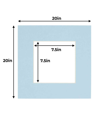 Pack of 10 Baby Blue Precut Acid-Free Matboard Set with Clear Bags & Backings