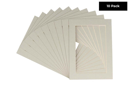 Pack of 10 Taupe Beige Precut Acid-Free Matboards