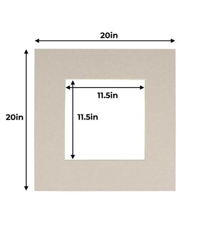 Pack of 25 Taupe Beige Precut Acid-Free Matboards