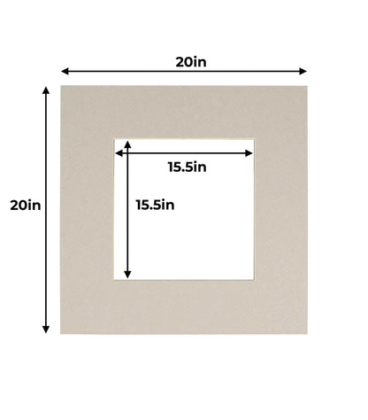 Taupe Beige Precut Acid-Free Matboard Set with Clear Bag & Backing