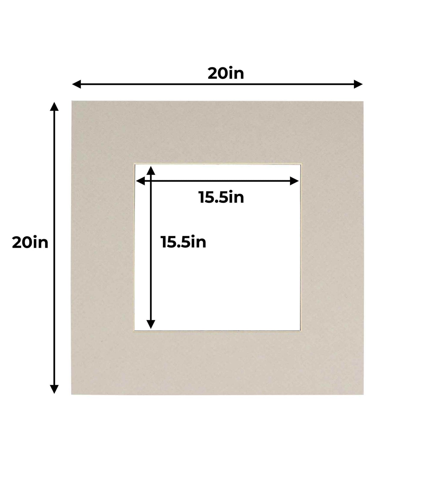 Pack of 25 Taupe Beige Precut Acid-Free Matboard Set with Clear Bags & Backings