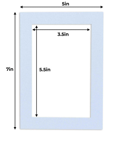 Pack of 25 Brittany Blue Precut Acid-Free Matboard Set with Clear Bags & Backings
