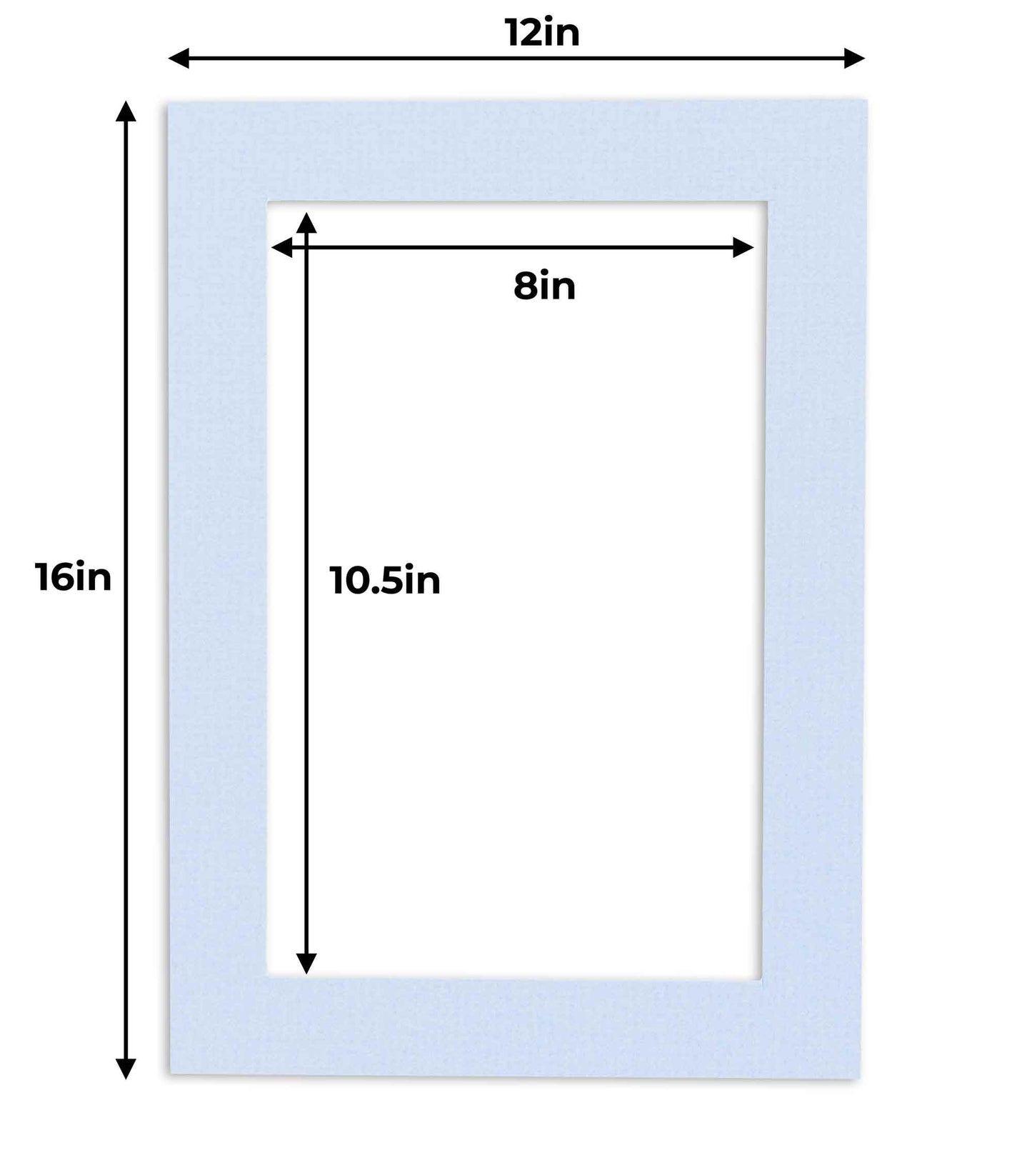 Pack of 25 Brittany Blue Precut Acid-Free Matboard Set with Clear Bags & Backings