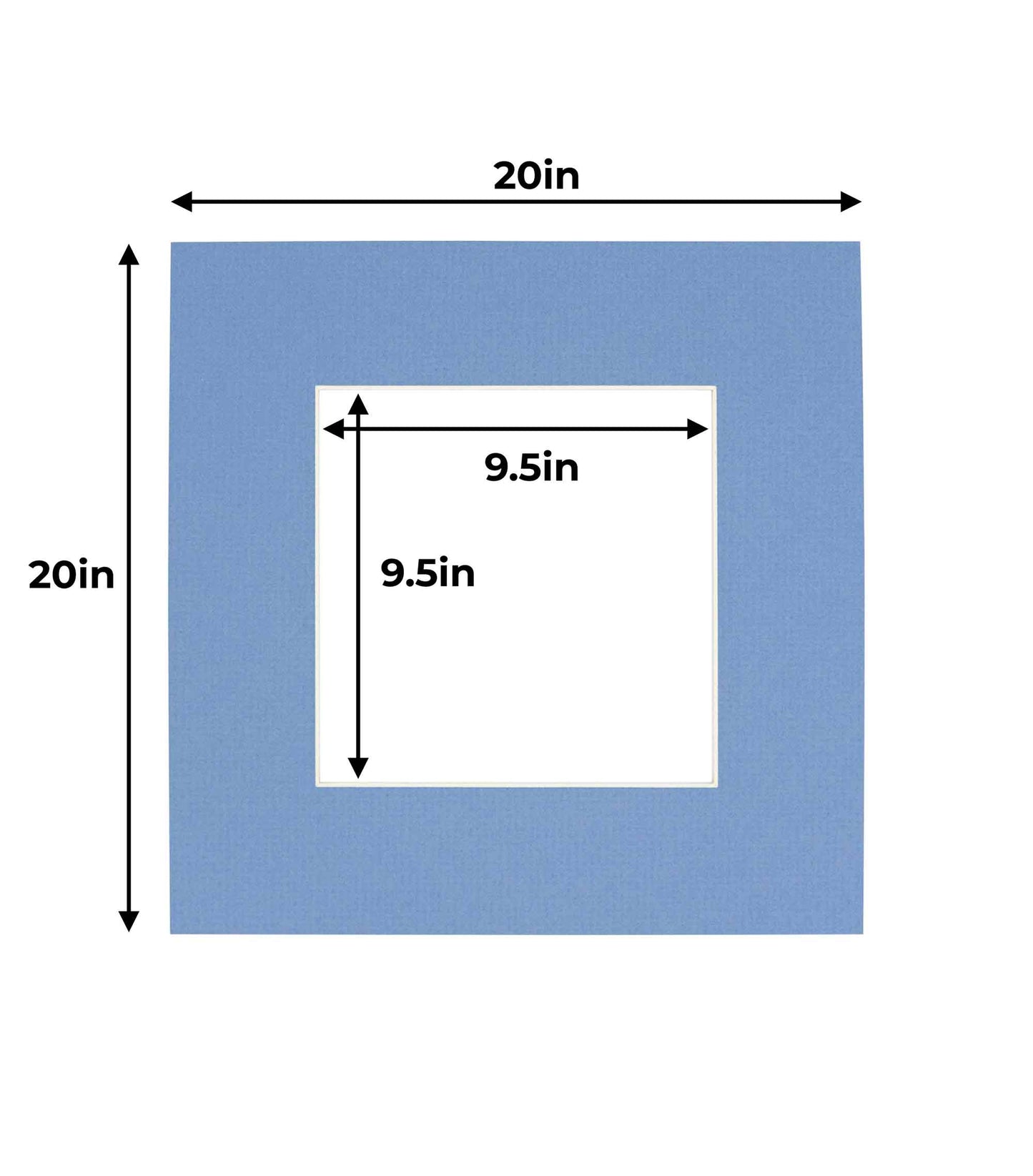 Pack of 10 Brittany Blue Precut Acid-Free Matboards