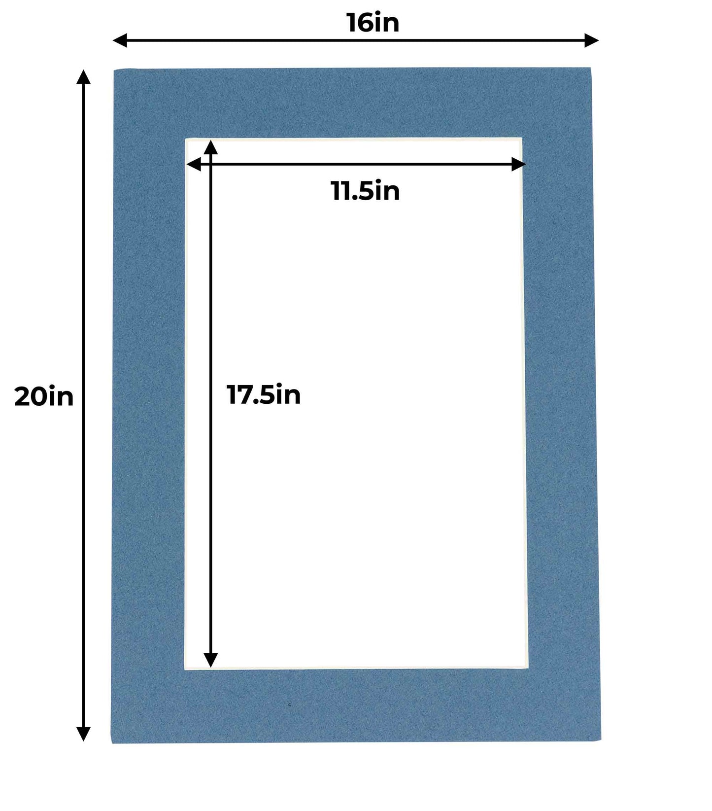 Pack of 10 Steel Blue Precut Acid-Free Matboards