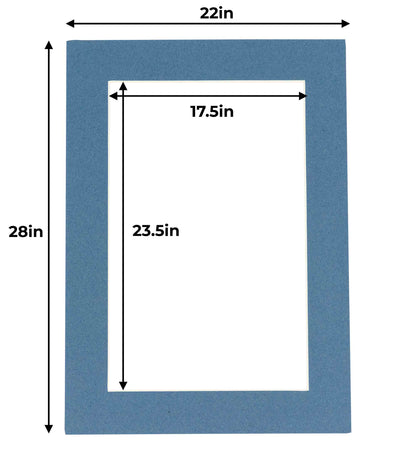 Pack of 10 Steel Blue Precut Acid-Free Matboards