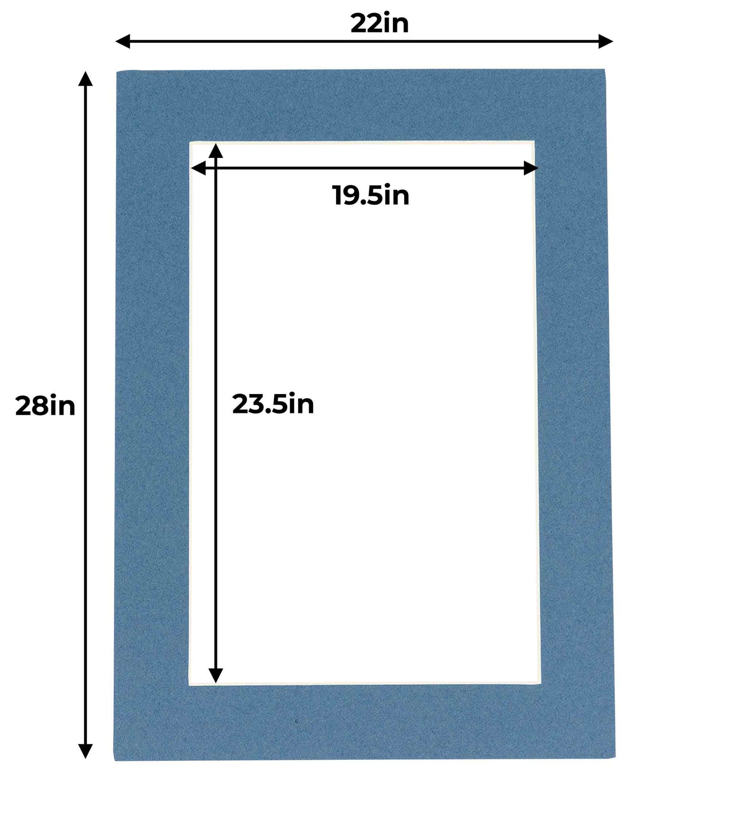 Pack of 25 Steel Blue Precut Acid-Free Matboards