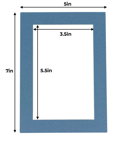Pack of 10 Steel Blue Precut Acid-Free Matboards