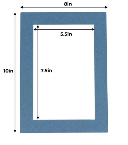 Pack of 25 Steel Blue Precut Acid-Free Matboards