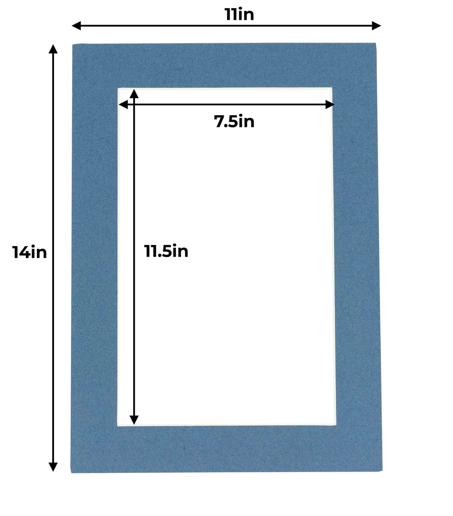 Pack of 10 Steel Blue Precut Acid-Free Matboard Set with Clear Bags & Backings