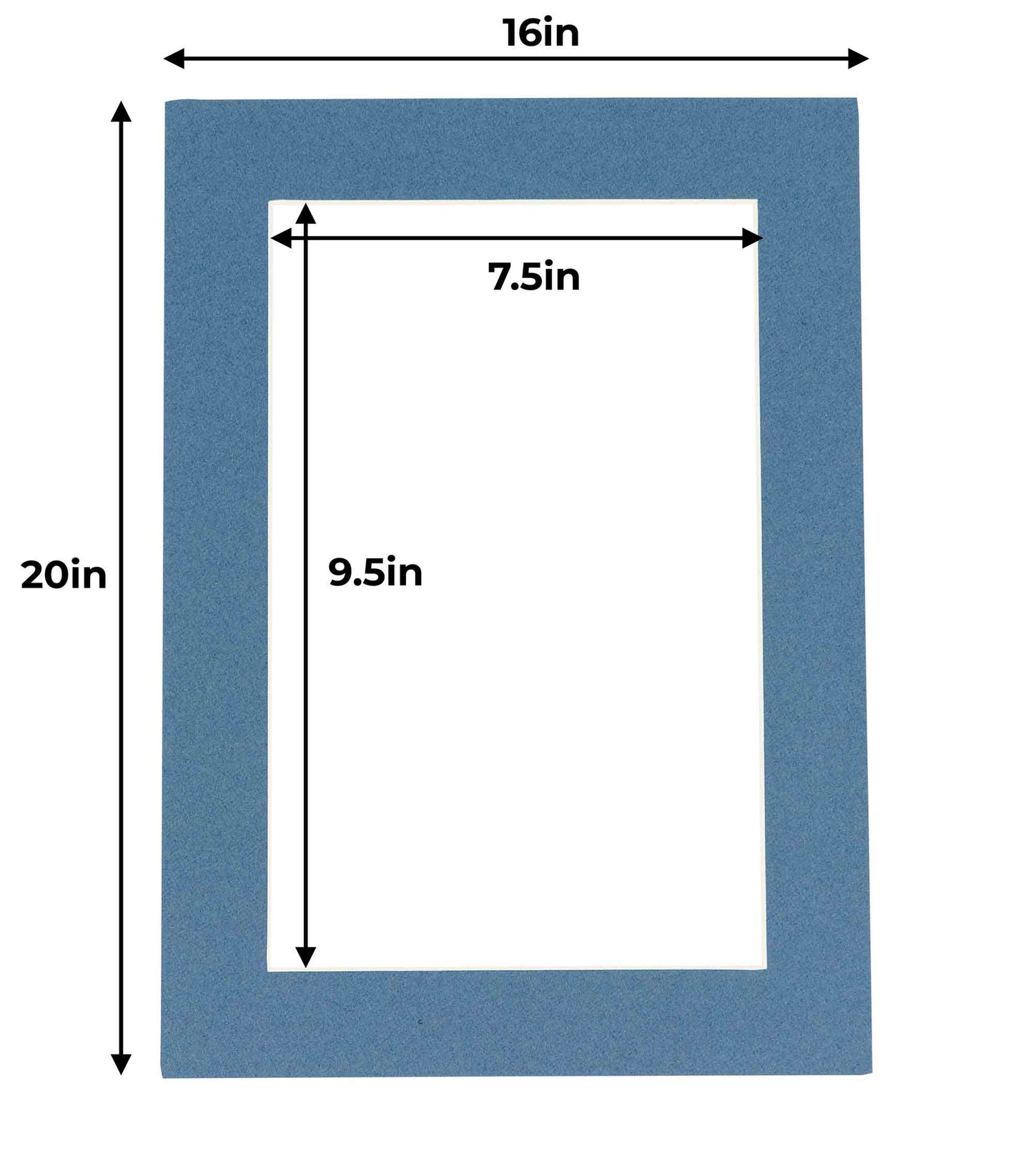 Steel Blue Precut Acid-Free Matboard Set with Clear Bag & Backing