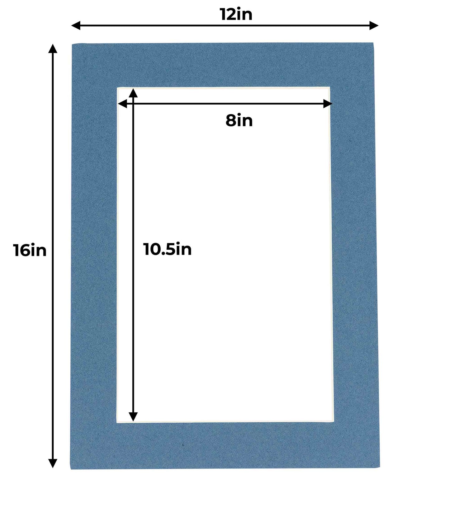 Pack of 10 Steel Blue Precut Acid-Free Matboards