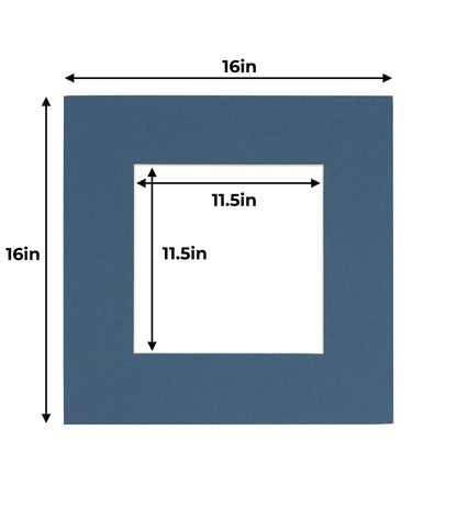 Steel Blue Precut Acid-Free Matboard Set with Clear Bag & Backing