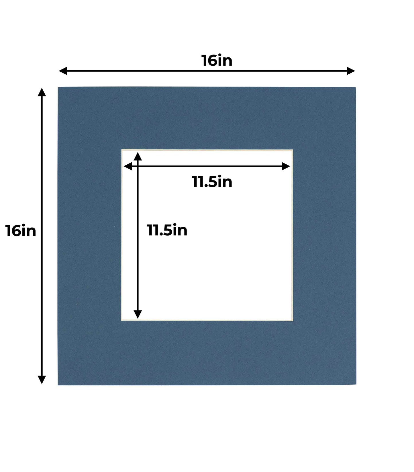 Pack of 10 Steel Blue Precut Acid-Free Matboard Set with Clear Bags & Backings