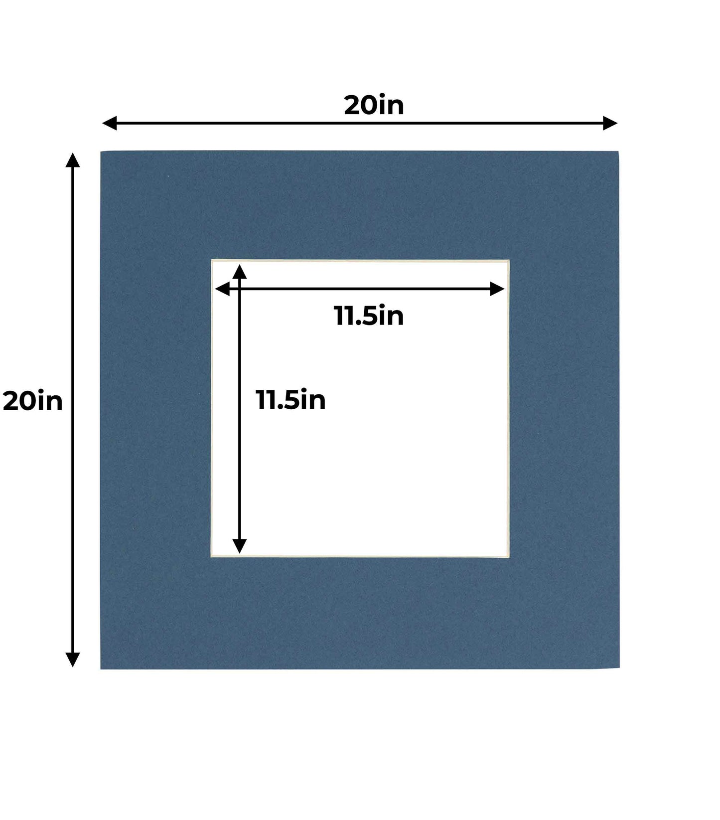 Pack of 10 Steel Blue Precut Acid-Free Matboards