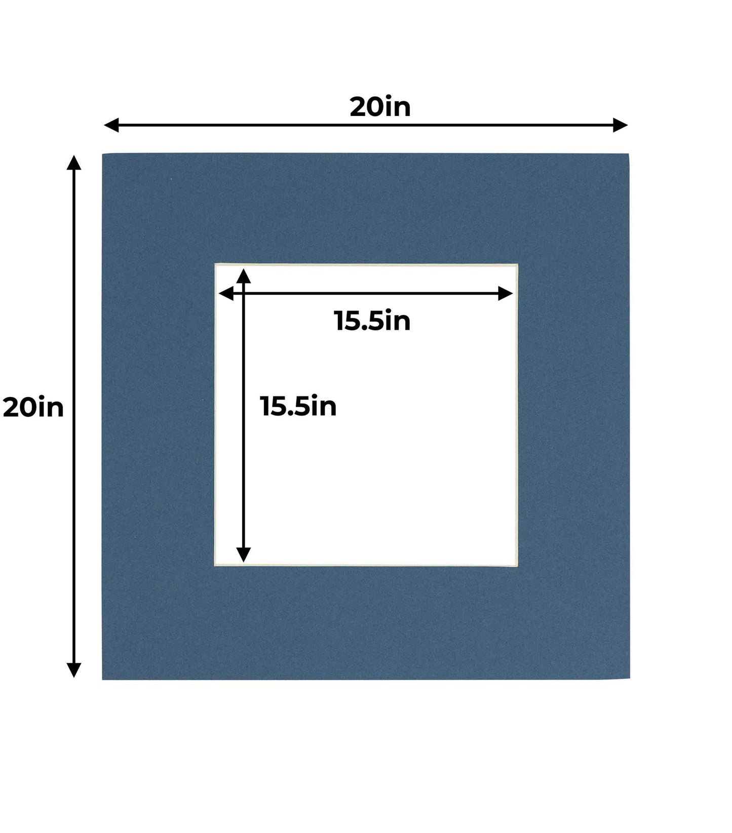 Pack of 25 Steel Blue Precut Acid-Free Matboards