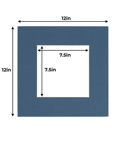 Pack of 25 Steel Blue Precut Acid-Free Matboards