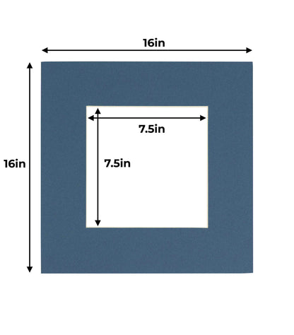 Pack of 10 Steel Blue Precut Acid-Free Matboards