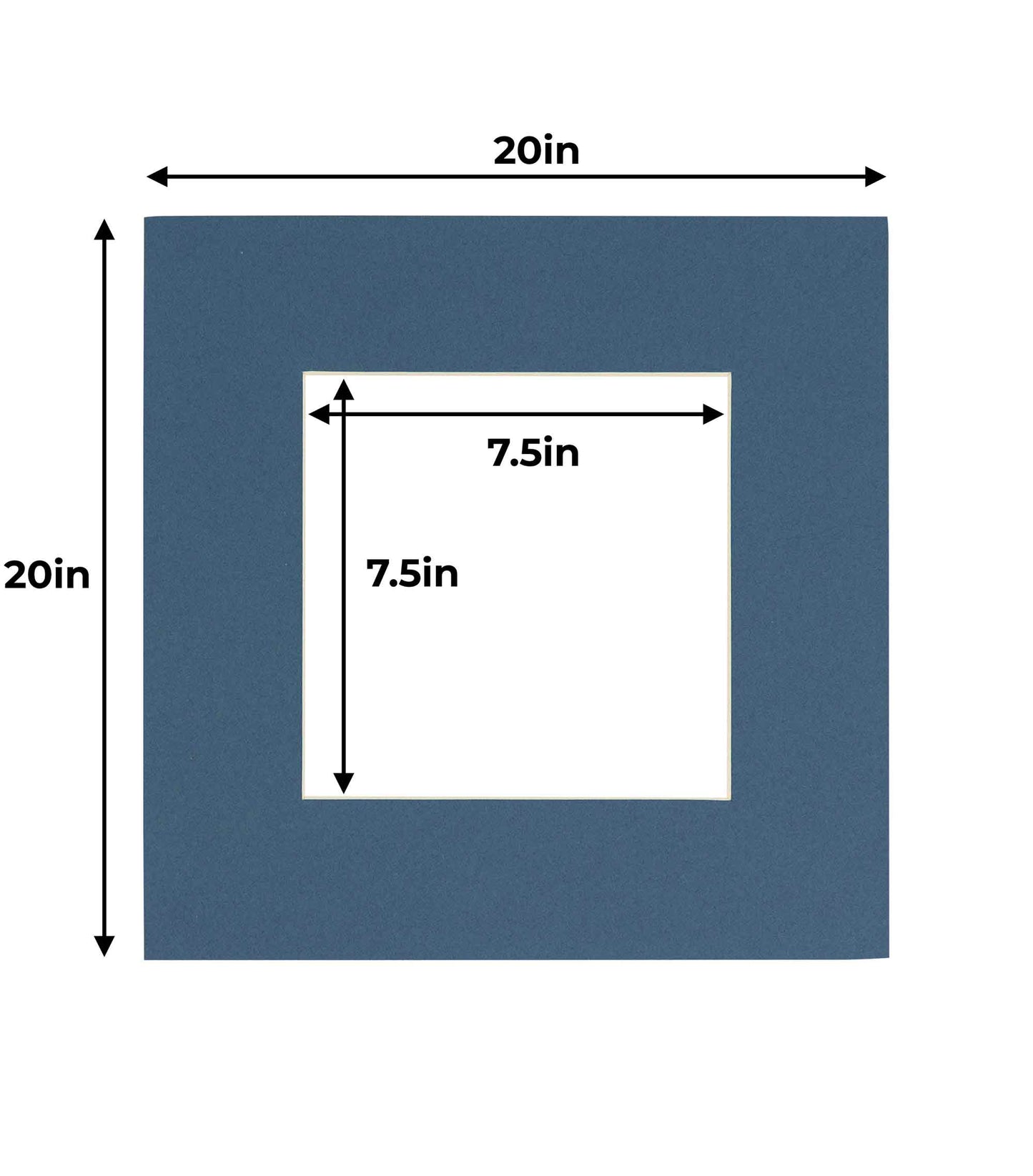 Pack of 25 Steel Blue Precut Acid-Free Matboards