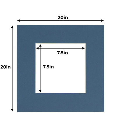 Pack of 25 Steel Blue Precut Acid-Free Matboards