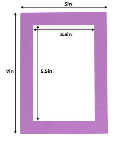 Pack of 25 Dark Purple Precut Acid-Free Matboard Set with Clear Bags & Backings