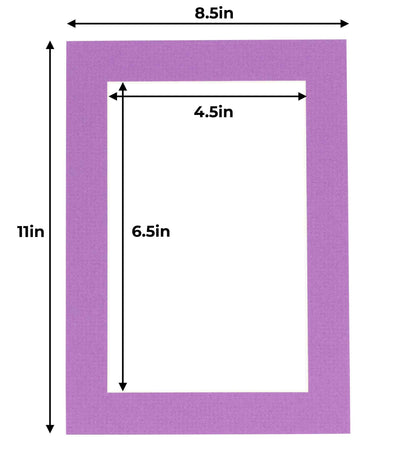 Pack of 10 Dark Purple Precut Acid-Free Matboard Set with Clear Bags & Backings
