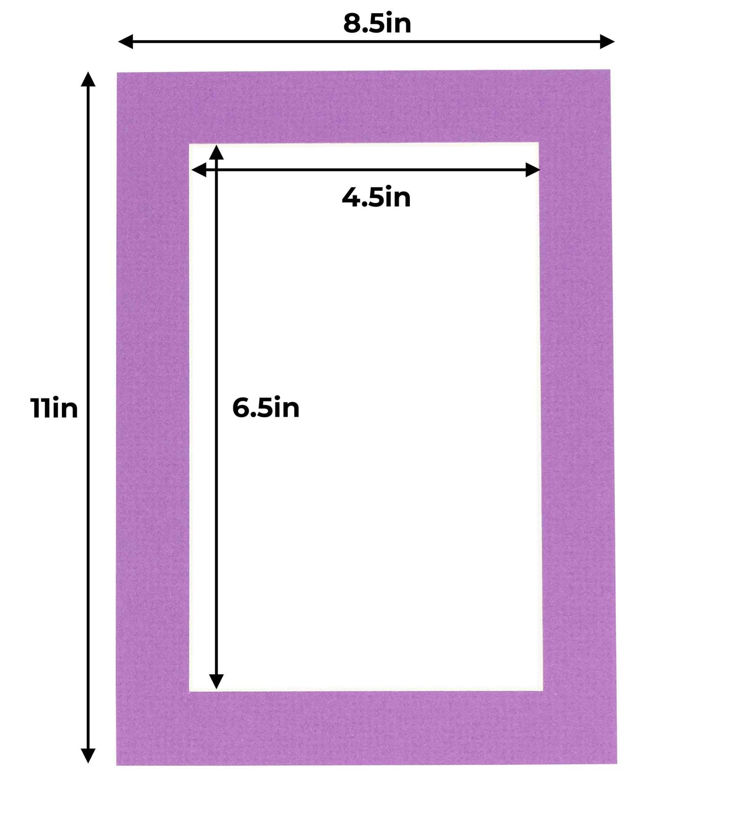 Pack of 25 Dark Purple Precut Acid-Free Matboard Set with Clear Bags & Backings