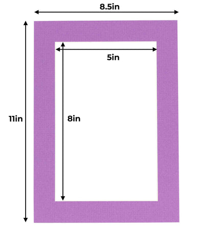 Pack of 10 Dark Purple Precut Acid-Free Matboard Set with Clear Bags & Backings