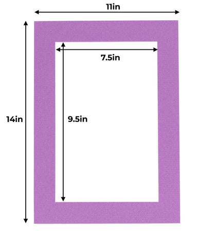 Dark Purple Precut Acid-Free Matboard Set with Clear Bag & Backing