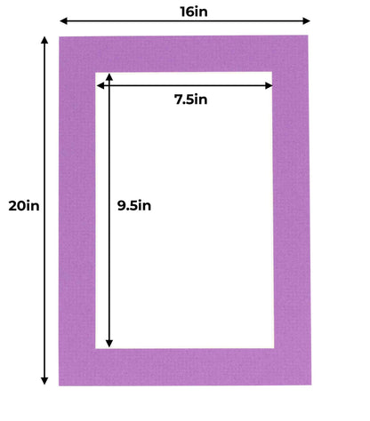 Pack of 10 Dark Purple Precut Acid-Free Matboard Set with Clear Bags & Backings
