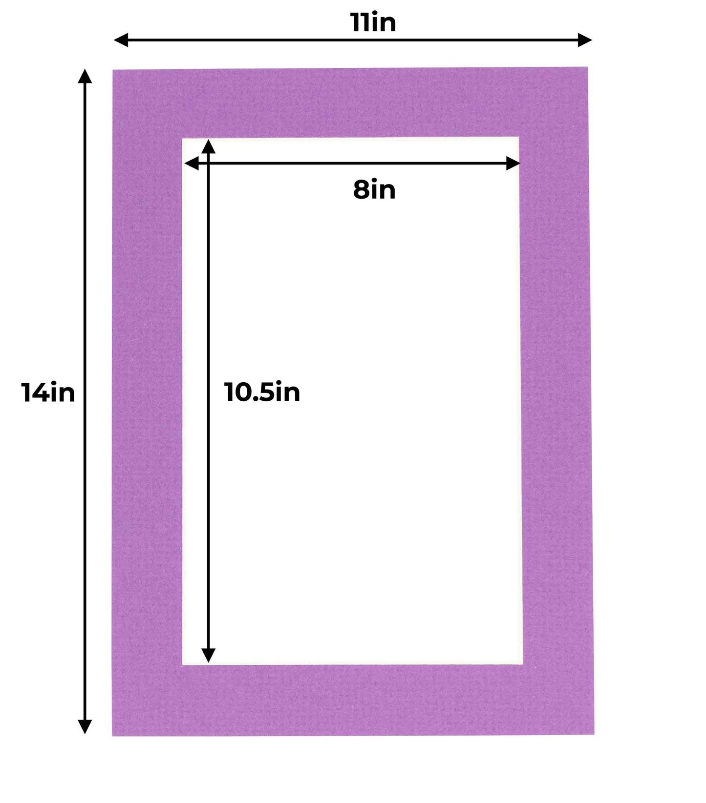 Pack of 25 Dark Purple Precut Acid-Free Matboard Set with Clear Bags & Backings
