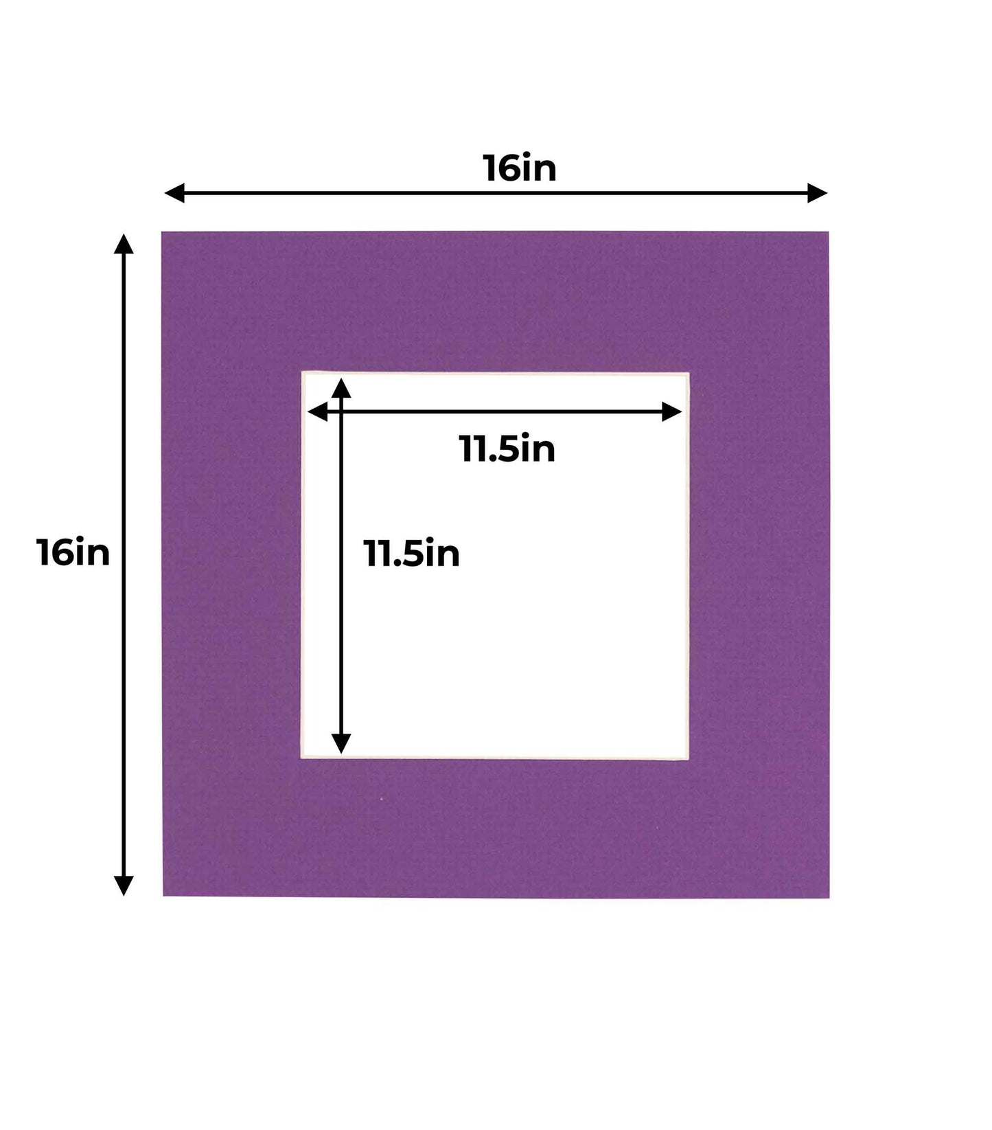 Pack of 25 Dark Purple Precut Acid-Free Matboard Set with Clear Bags & Backings