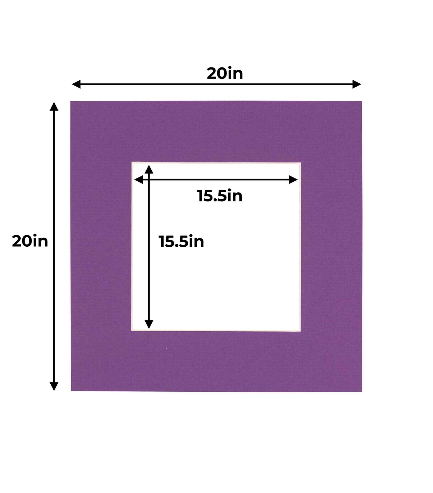 Dark Purple Precut Acid-Free Matboard Set with Clear Bag & Backing