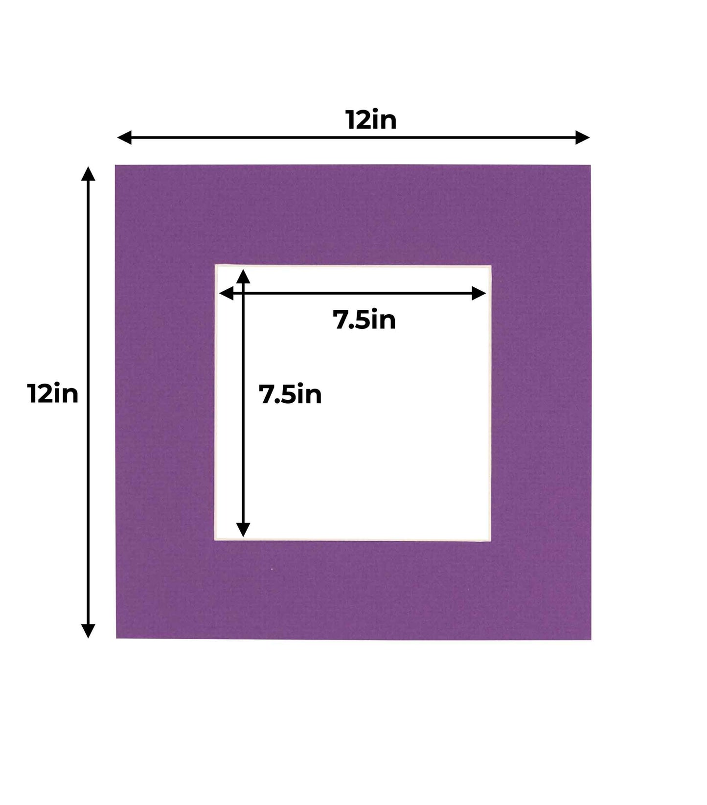 Pack of 25 Dark Purple Precut Acid-Free Matboard Set with Clear Bags & Backings