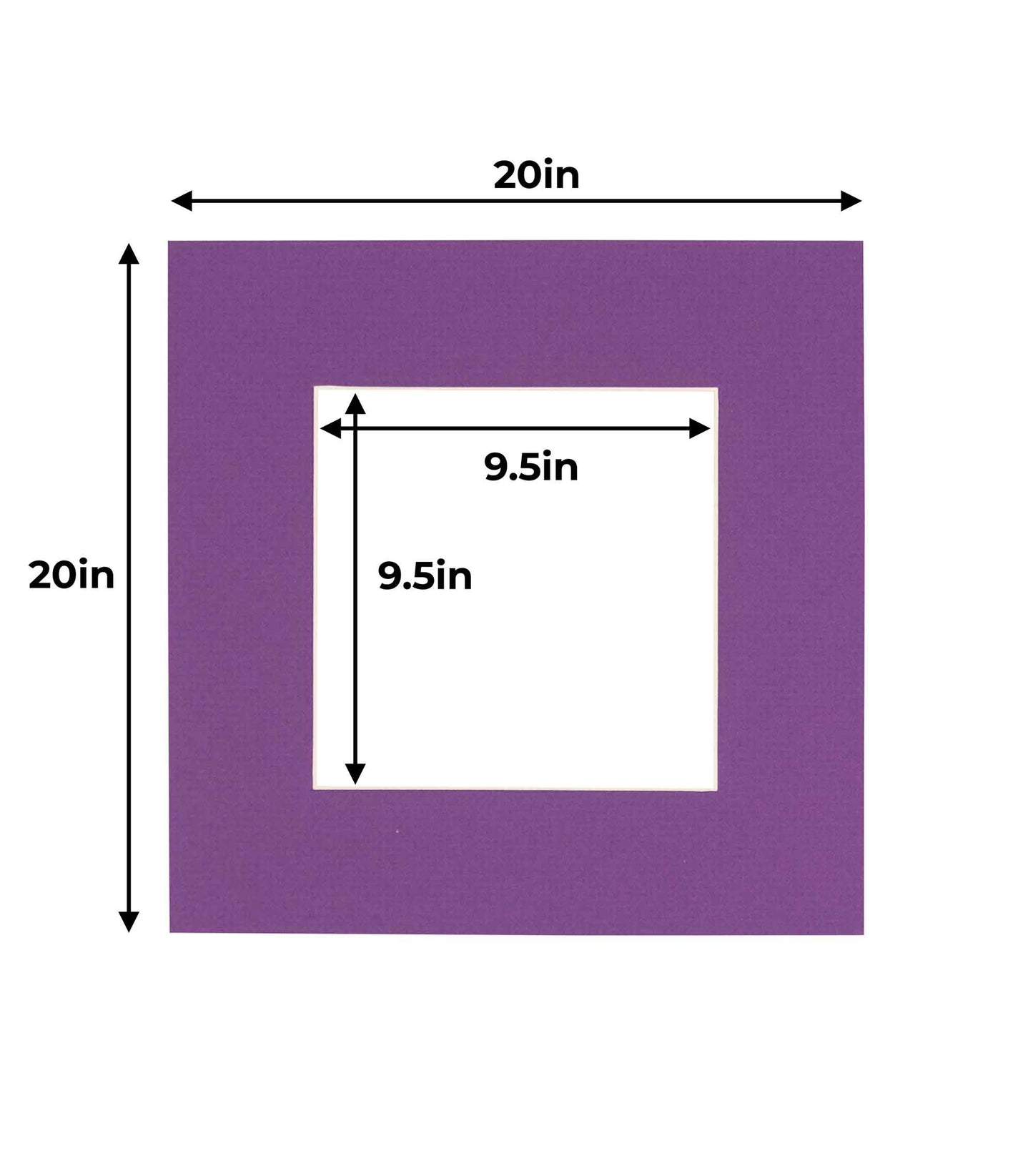 Pack of 25 Dark Purple Precut Acid-Free Matboard Set with Clear Bags & Backings