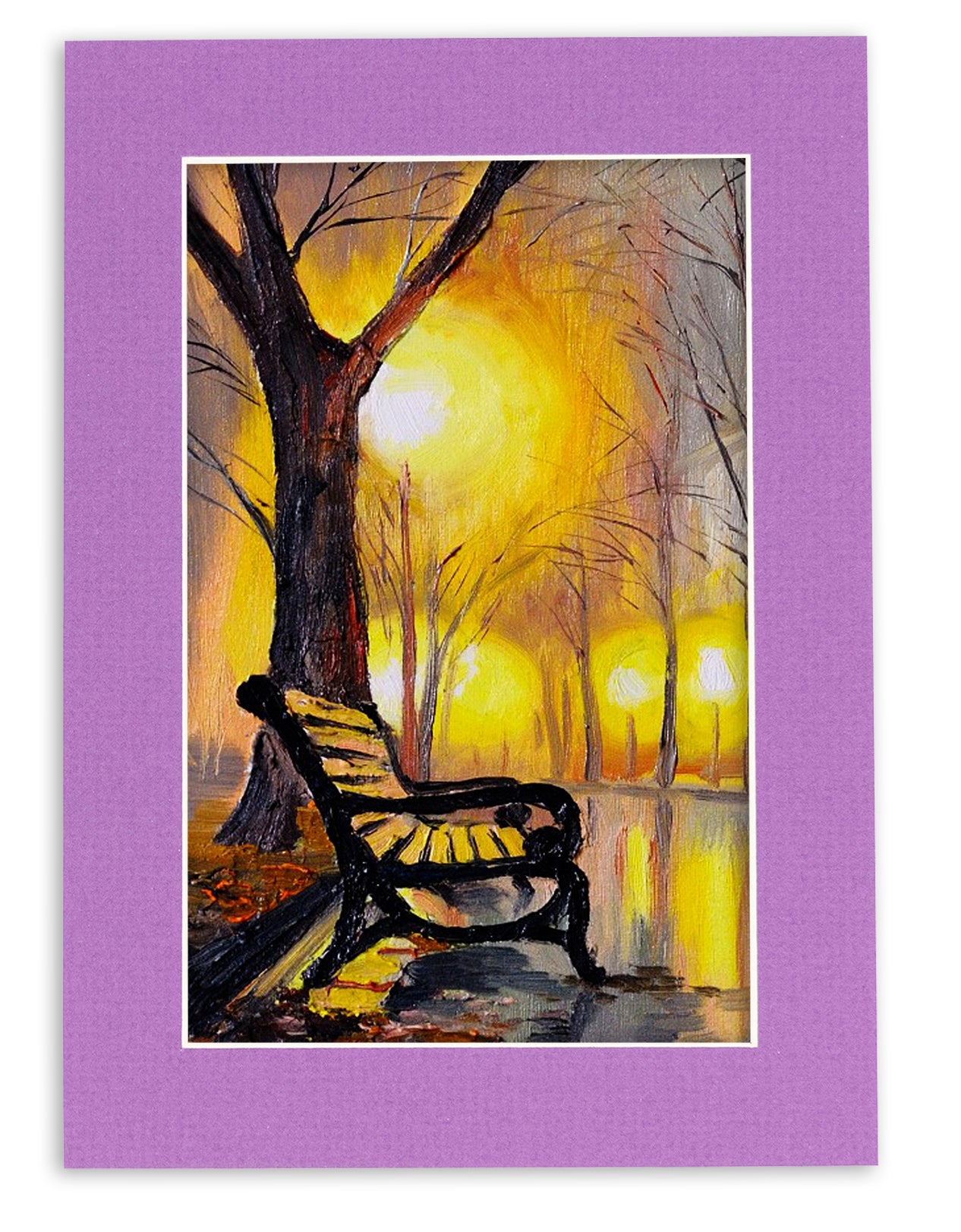 Dark Purple Precut Acid-Free Matboard Set with Clear Bag & Backing