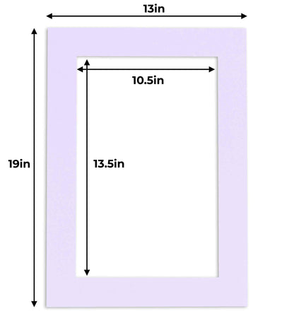 Pack of 25 Light Purple Precut Acid-Free Matboard Set with Clear Bags & Backings