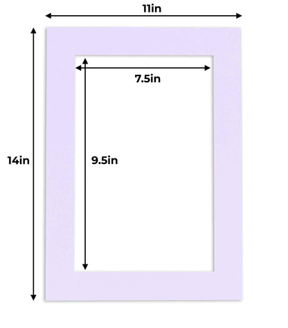 Pack of 10 Light Purple Precut Acid-Free Matboard Set with Clear Bags & Backings