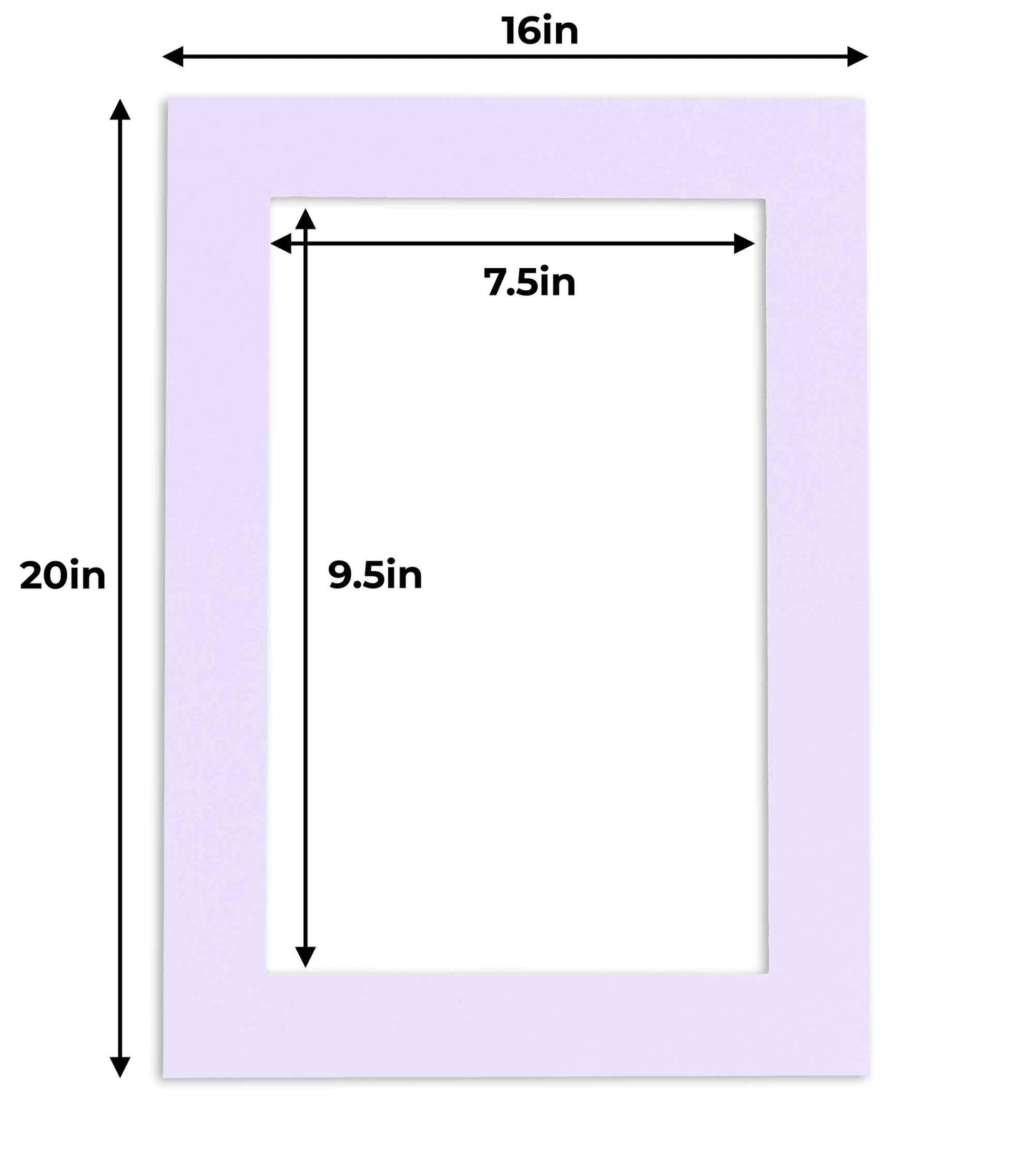 Pack of 25 Light Purple Precut Acid-Free Matboard Set with Clear Bags & Backings