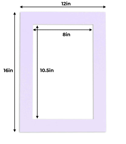 Pack of 10 Light Purple Precut Acid-Free Matboard Set with Clear Bags & Backings