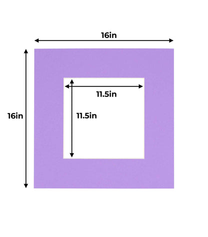 Pack of 25 Light Purple Precut Acid-Free Matboard Set with Clear Bags & Backings