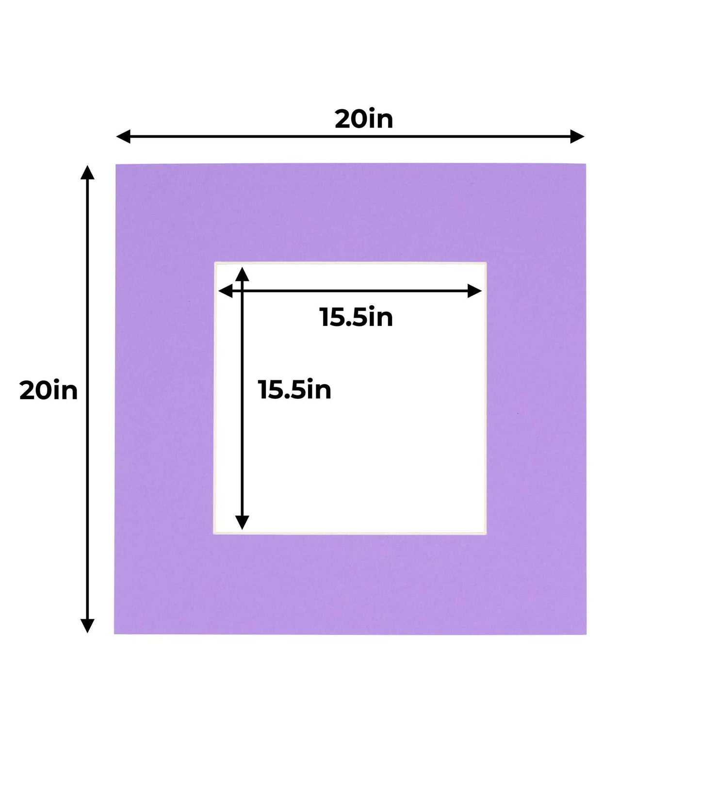 Pack of 25 Light Purple Precut Acid-Free Matboard Set with Clear Bags & Backings