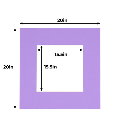 Pack of 25 Light Purple Precut Acid-Free Matboard Set with Clear Bags & Backings