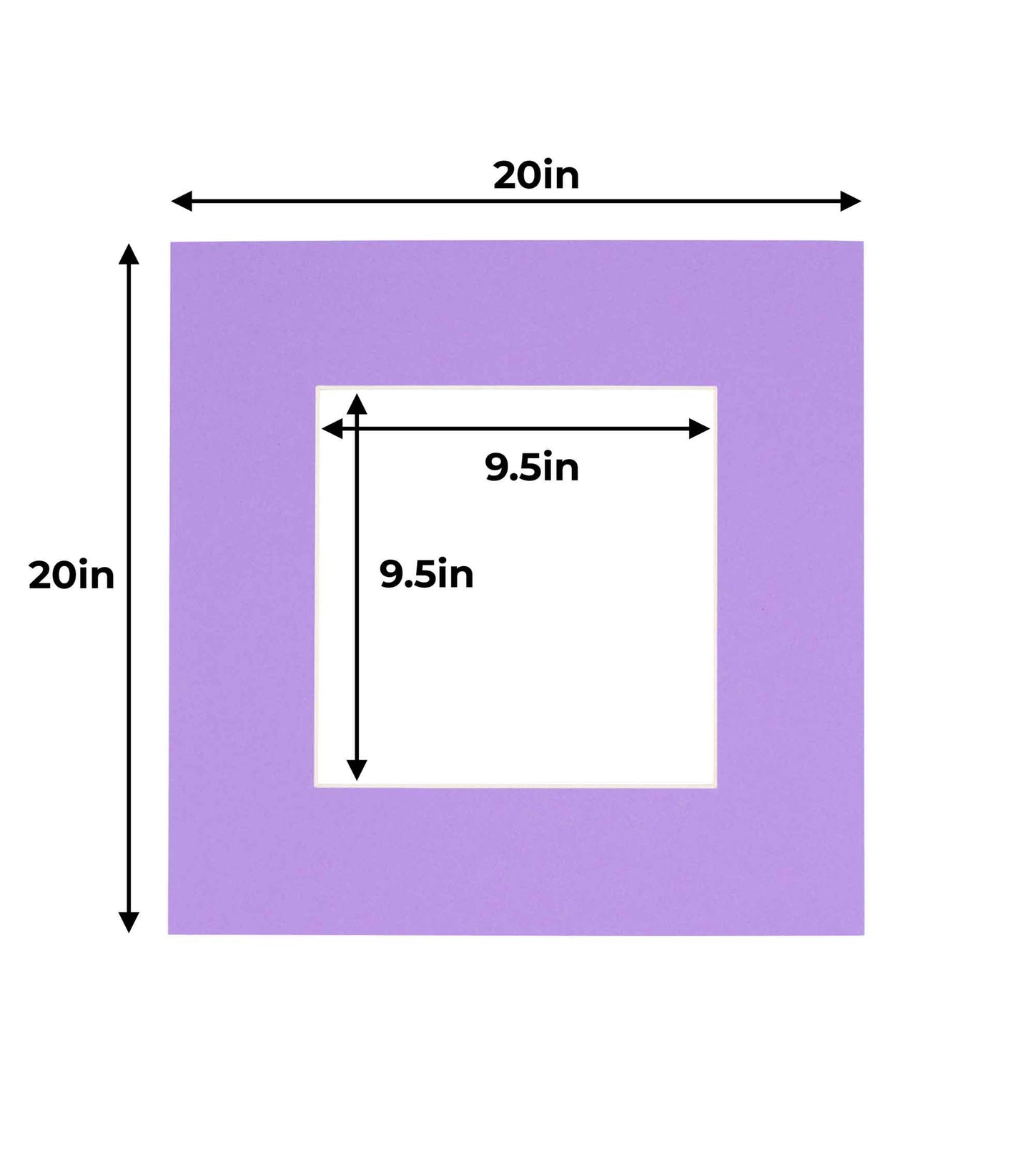 Pack of 25 Light Purple Precut Acid-Free Matboard Set with Clear Bags & Backings