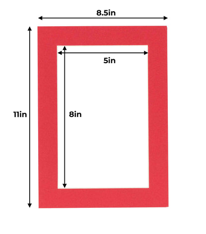 Pack of 10 Cardinal Red Precut Acid-Free Matboards