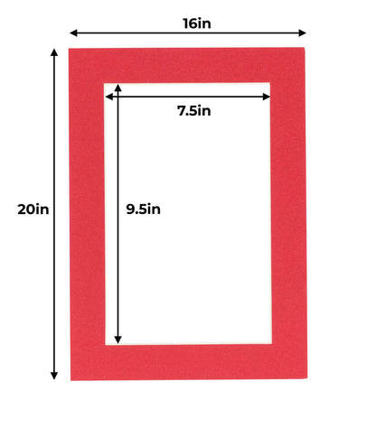 Pack of 10 Cardinal Red Precut Acid-Free Matboards