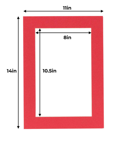 Pack of 10 Cardinal Red Precut Acid-Free Matboards
