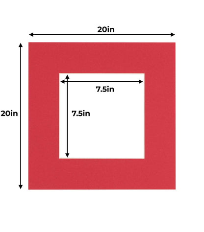 Cardinal Red Precut Acid-Free Matboard Set with Clear Bag & Backing
