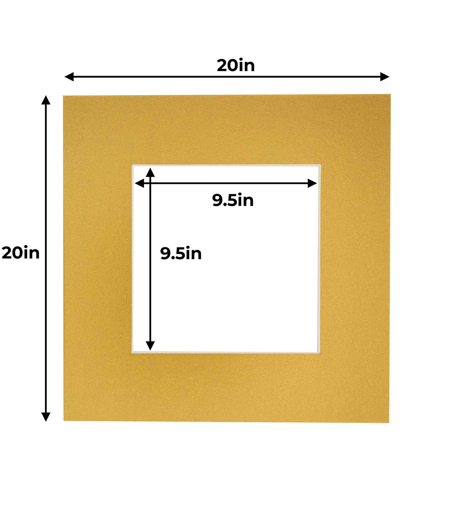 Pack of 10 Metallic Gold Precut Acid-Free Matboards